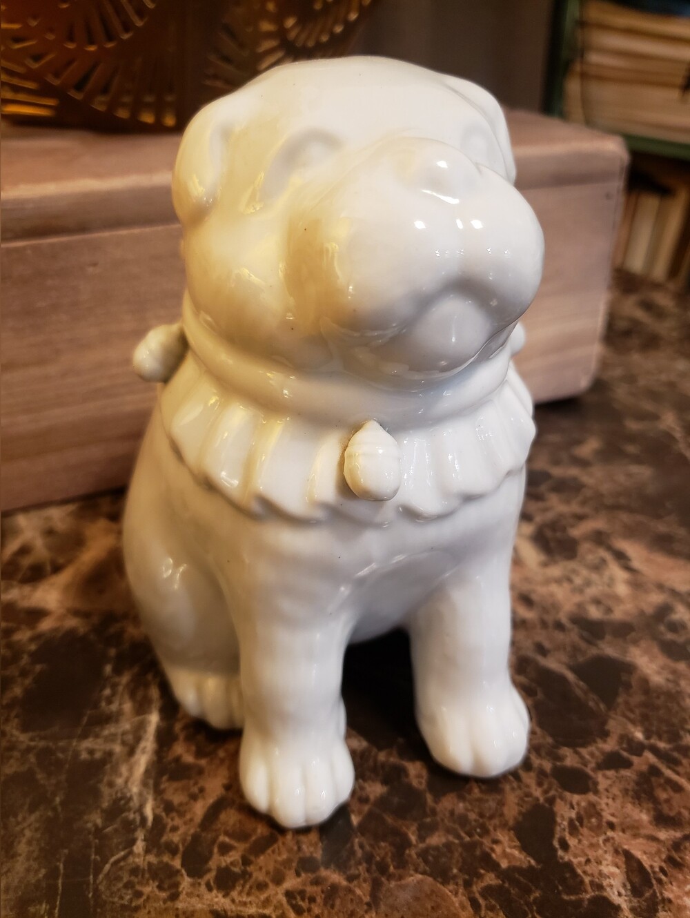 Vintage/Antique Japanese Meiji Hirado White Porcelain Puppy Dog Statue